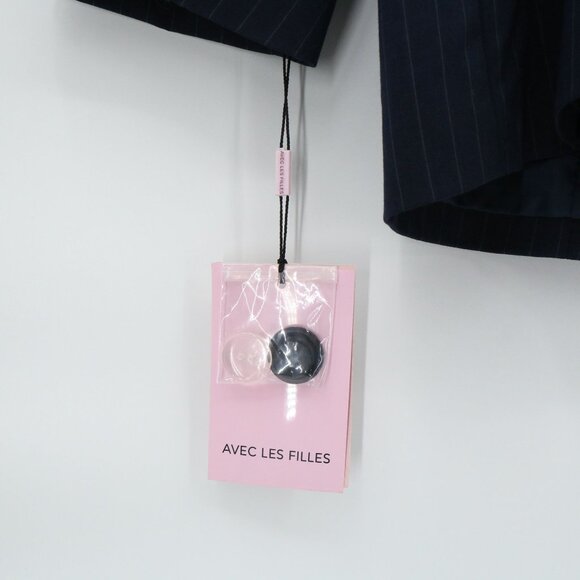 NWT Avec Les Filles Tailored Navy Double Breasted Pinstripe Blazer Jacket 2X - Picture 10 of 10
